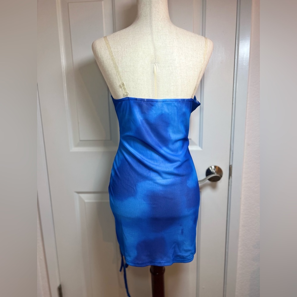 Sister Party Blue Lace-Up Mini‎ Dress - Picture 6 of 8